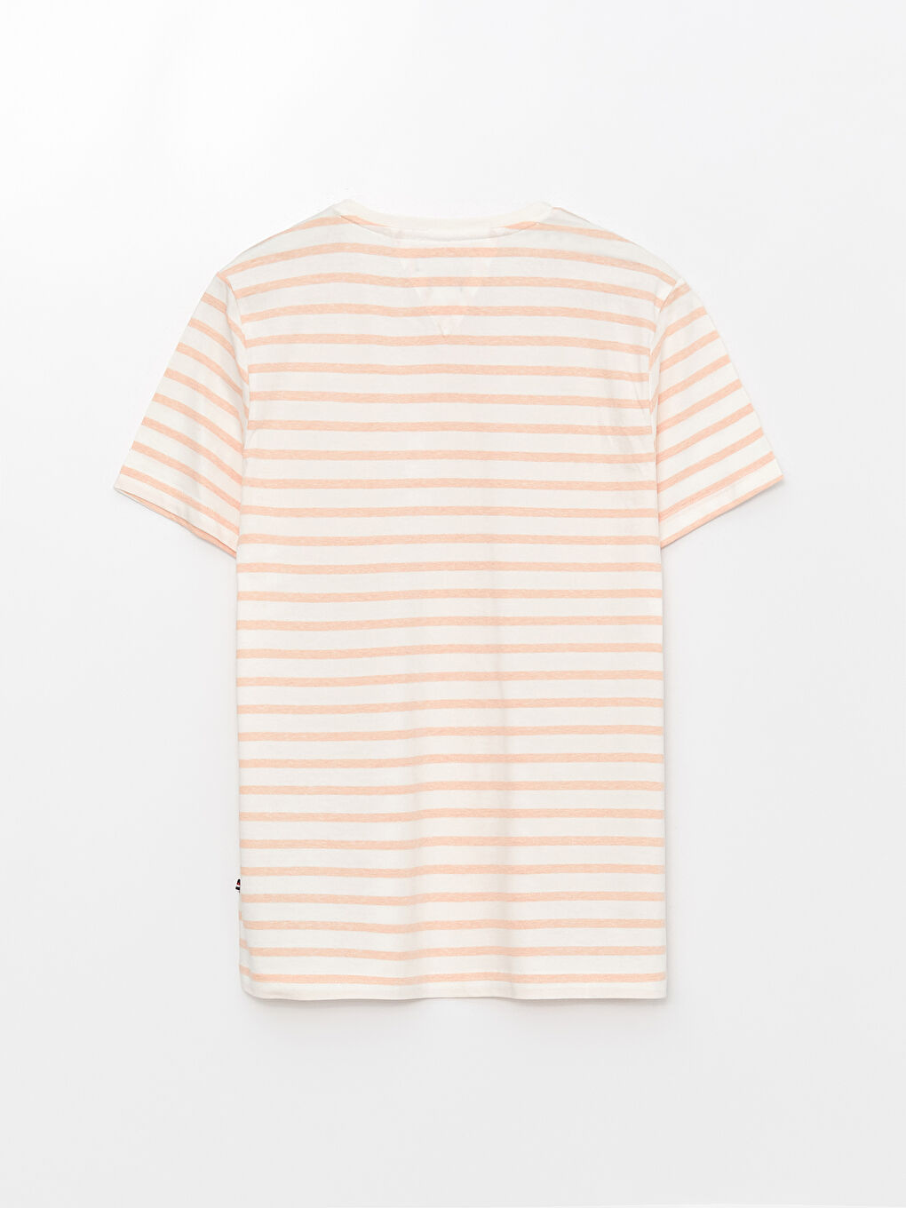 Mercan Bisiklet Yaka Kısa Kollu Çizgili Penye Erkek Tişört-6