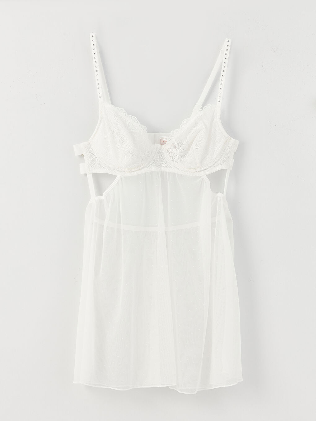 LCW DREAM Ekru Balenli Dolgulu Dantelli Babydoll