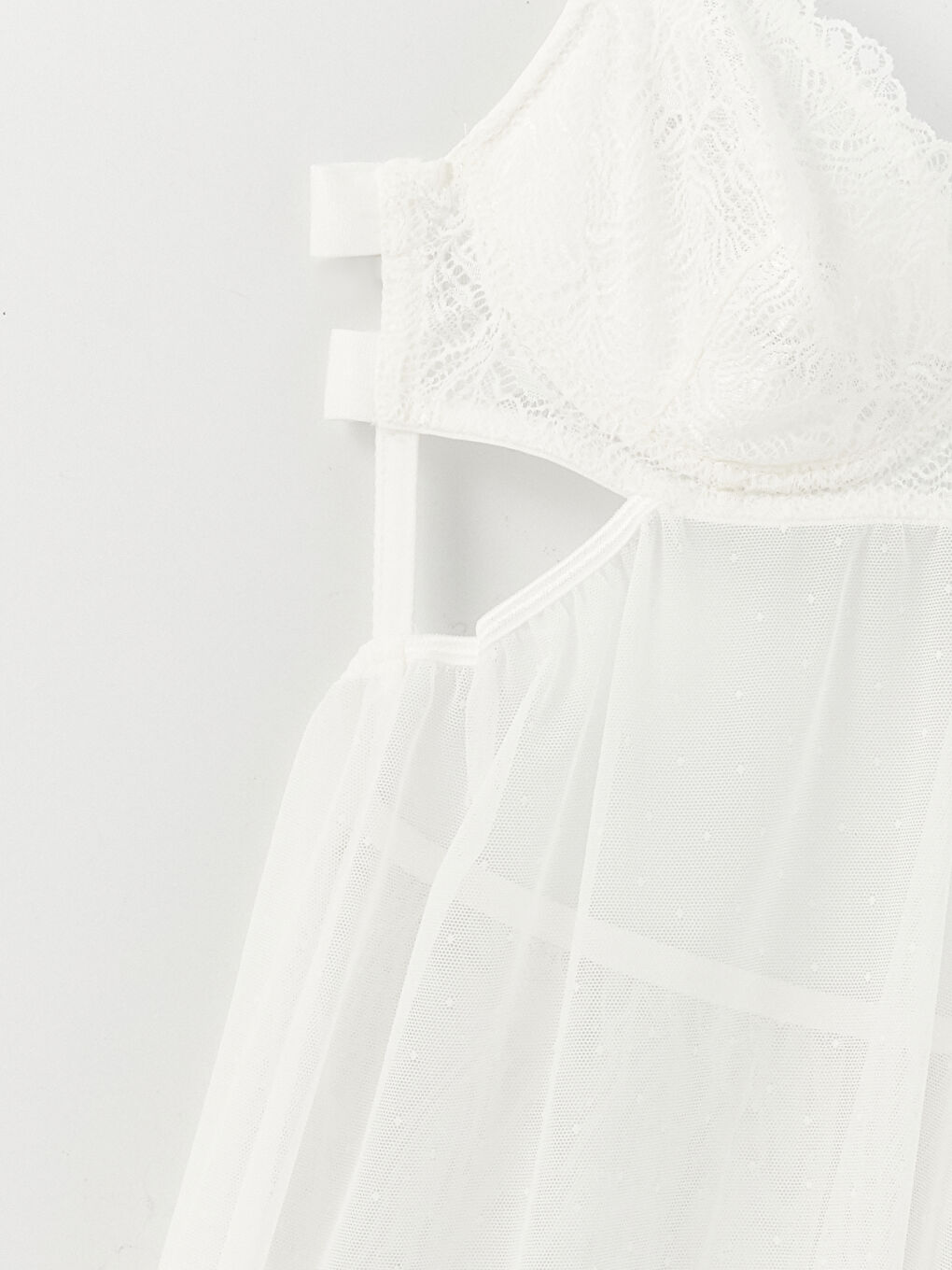 LCW DREAM Ekru Balenli Dolgulu Dantelli Babydoll - 2