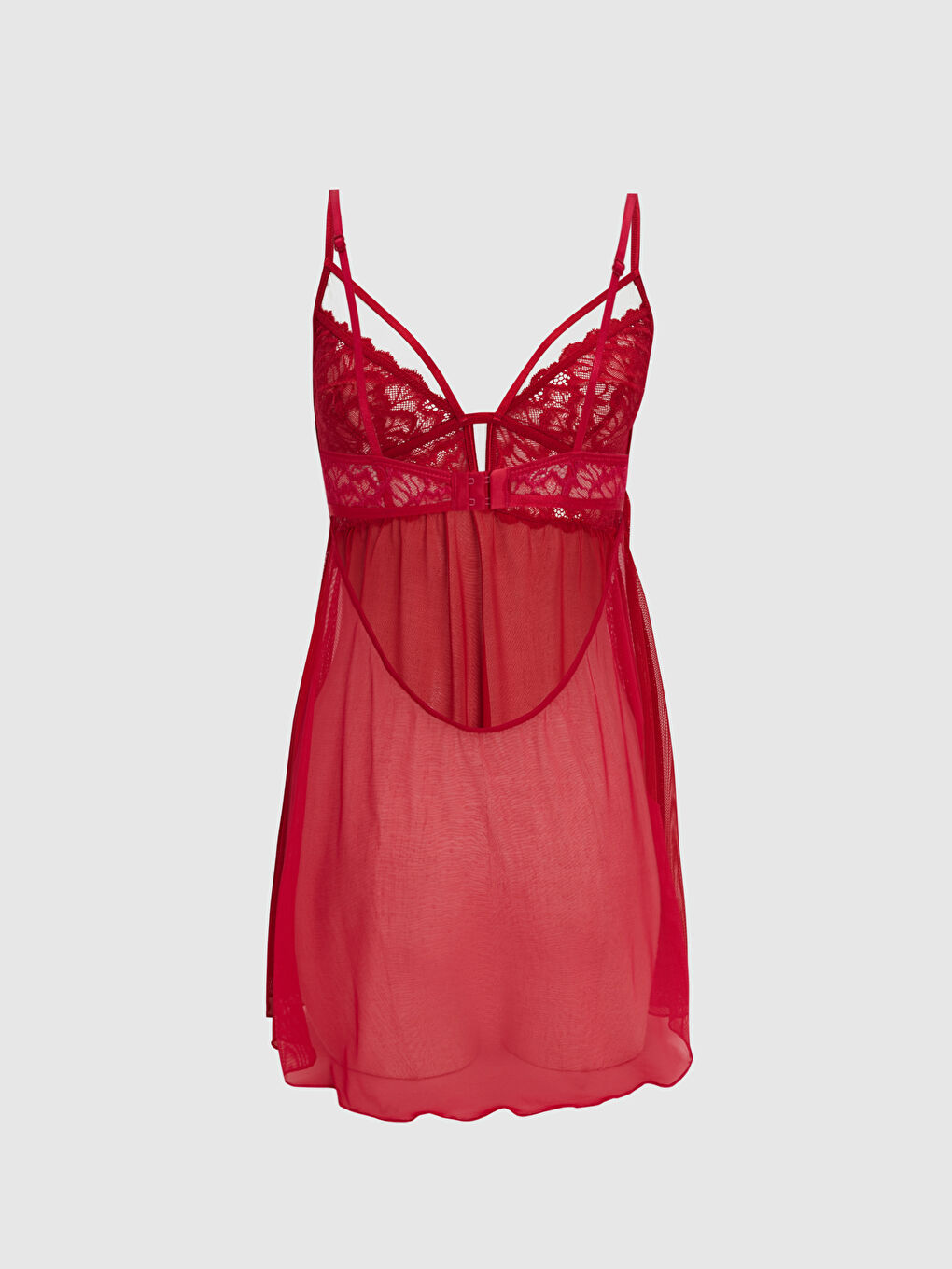 Fuşya Dolgusuz Dantelli Babydoll-1