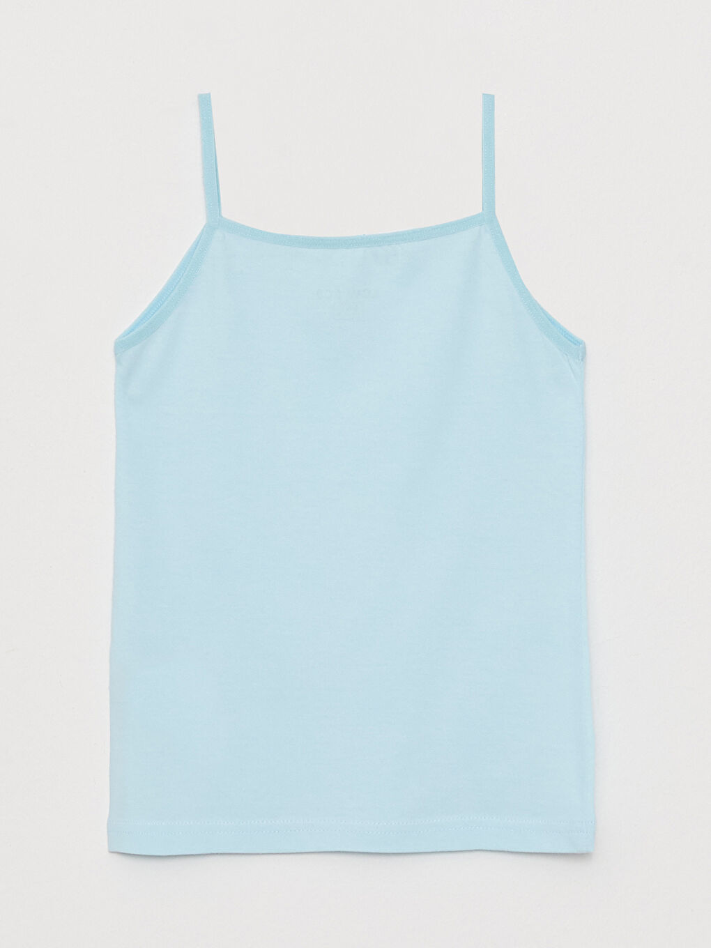 تيشيرت بحمّالات بياقة مربعة سادة للبنات-1