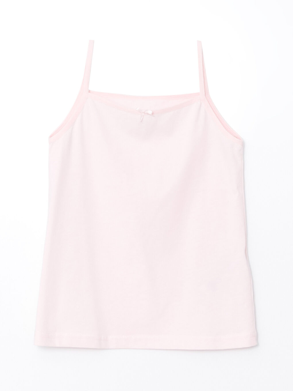 تيشيرت بحمّالات بياقة مربعة سادة للبنات