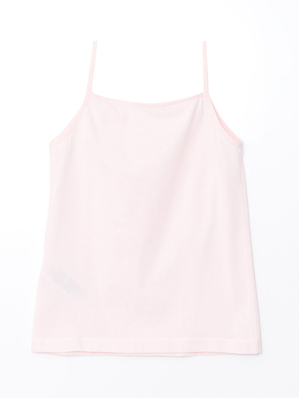 تيشيرت بحمّالات بياقة مربعة سادة للبنات-1