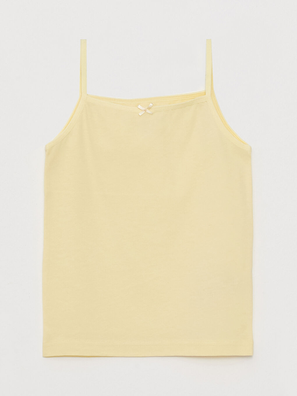 تيشيرت بحمّالات بياقة مربعة سادة للبنات