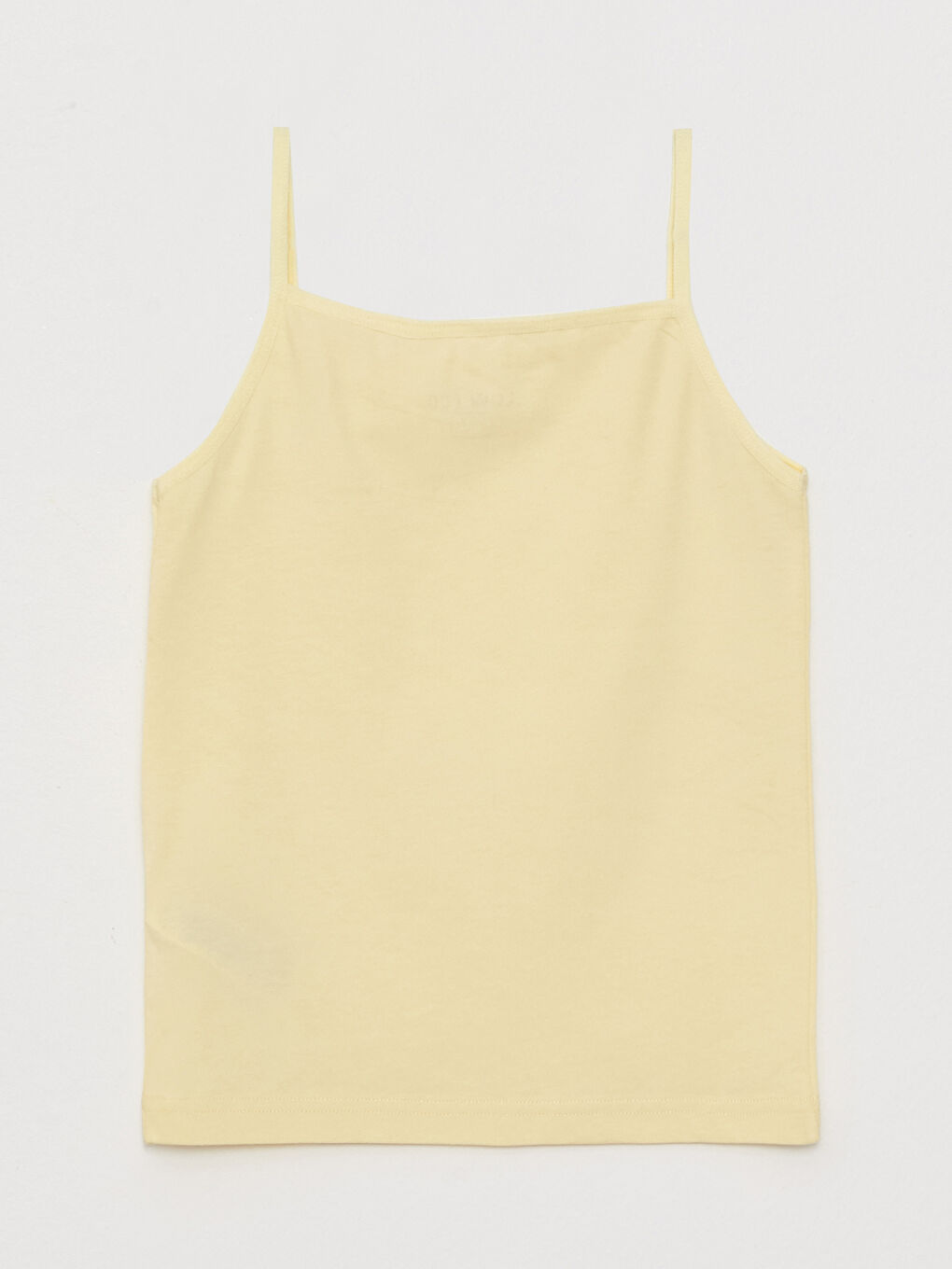 تيشيرت بحمّالات بياقة مربعة سادة للبنات-1