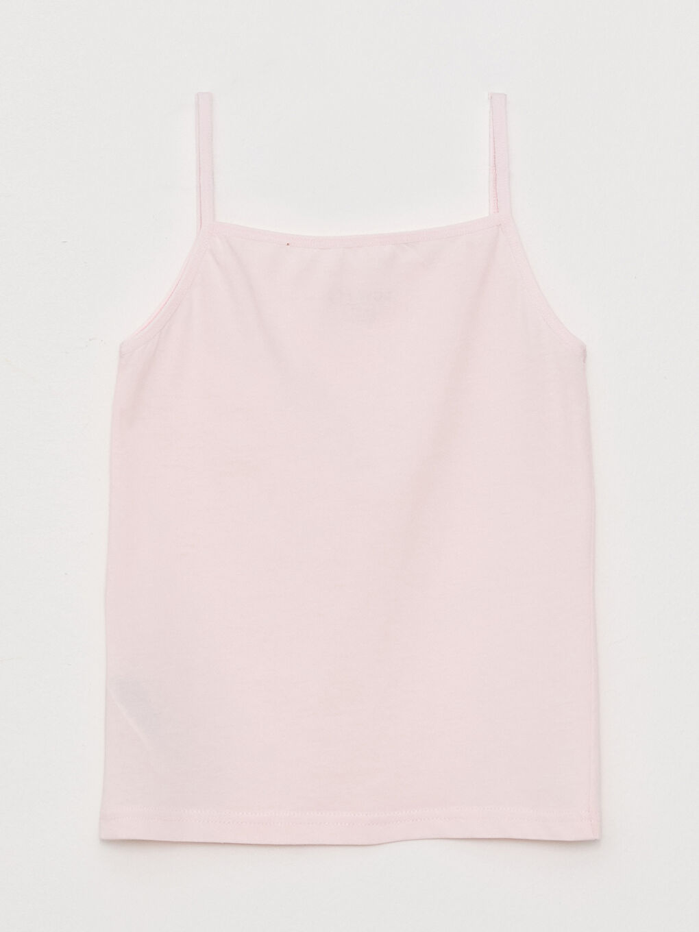 تيشيرت بحمّالات بياقة مربعة سادة للبنات-1