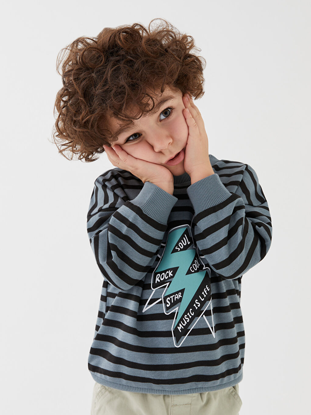 سويت شيرت أولاد رضع مطبوع بياقة دائرية-1