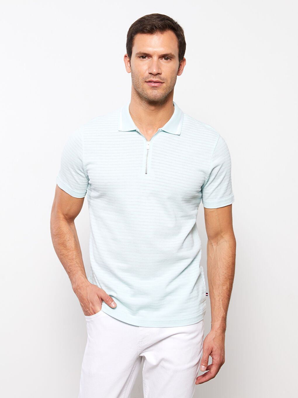 Polo Neck Short Sleeve Jersey Men's T-Shirt