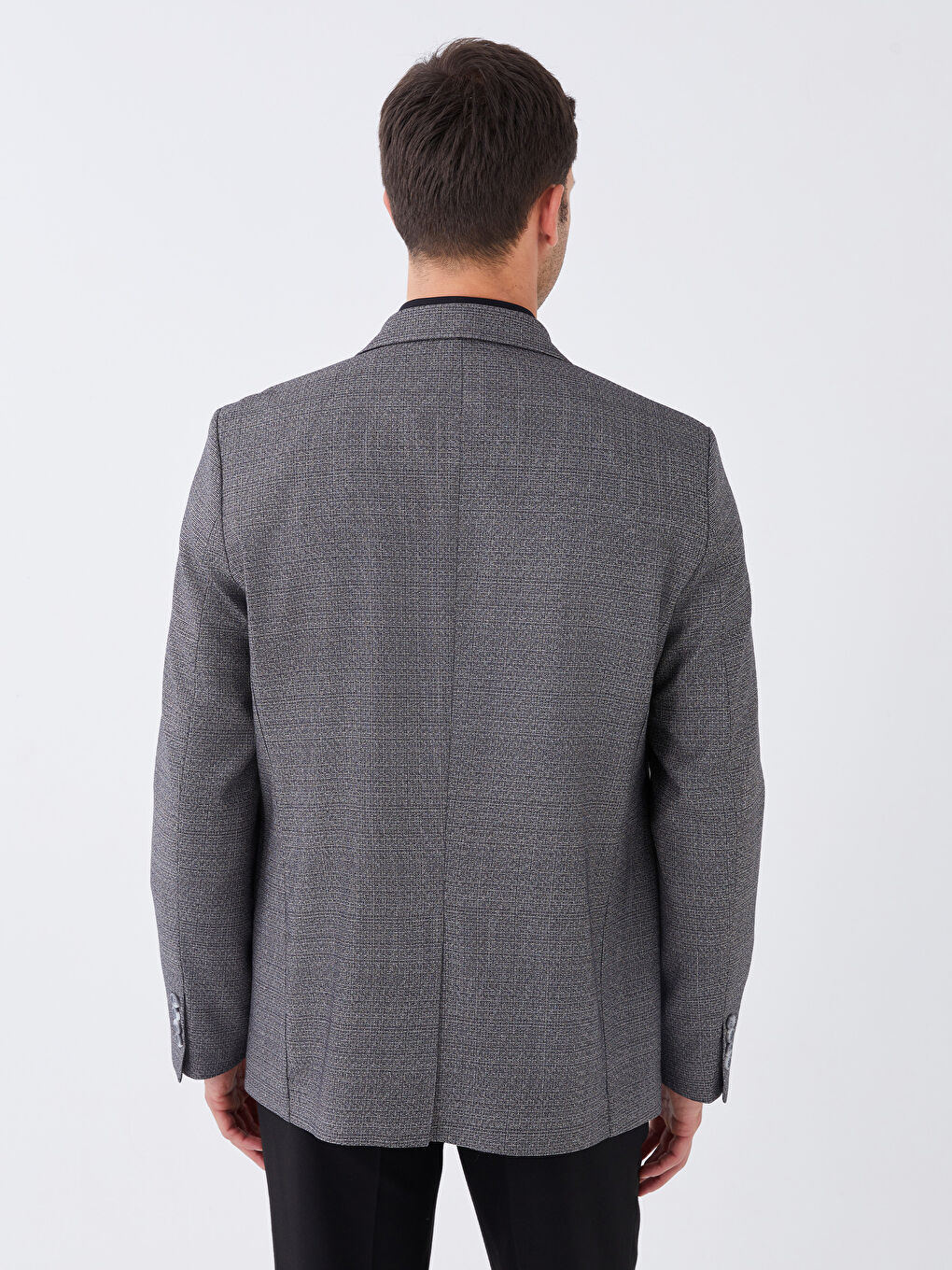 Gri Standart Kalıp Erkek Blazer Ceket-4