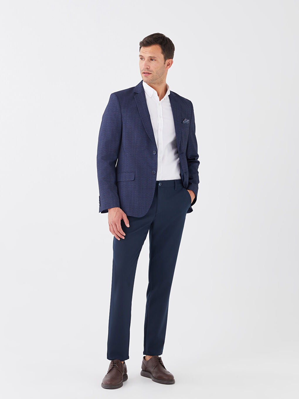 Lacivert Standart Kalıp Erkek Blazer Ceket-2