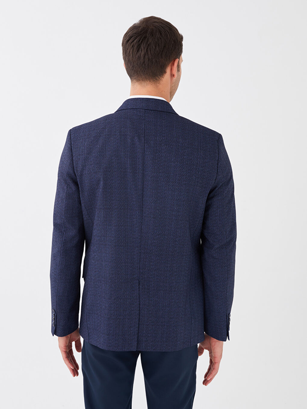 Lacivert Standart Kalıp Erkek Blazer Ceket-4