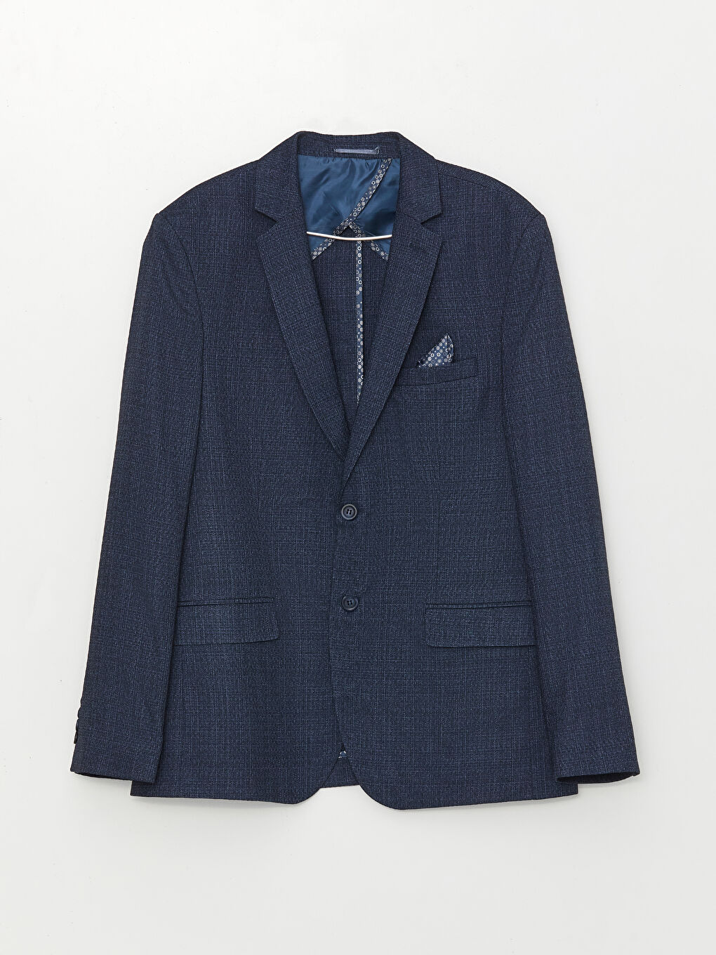 Lacivert Standart Kalıp Erkek Blazer Ceket-5
