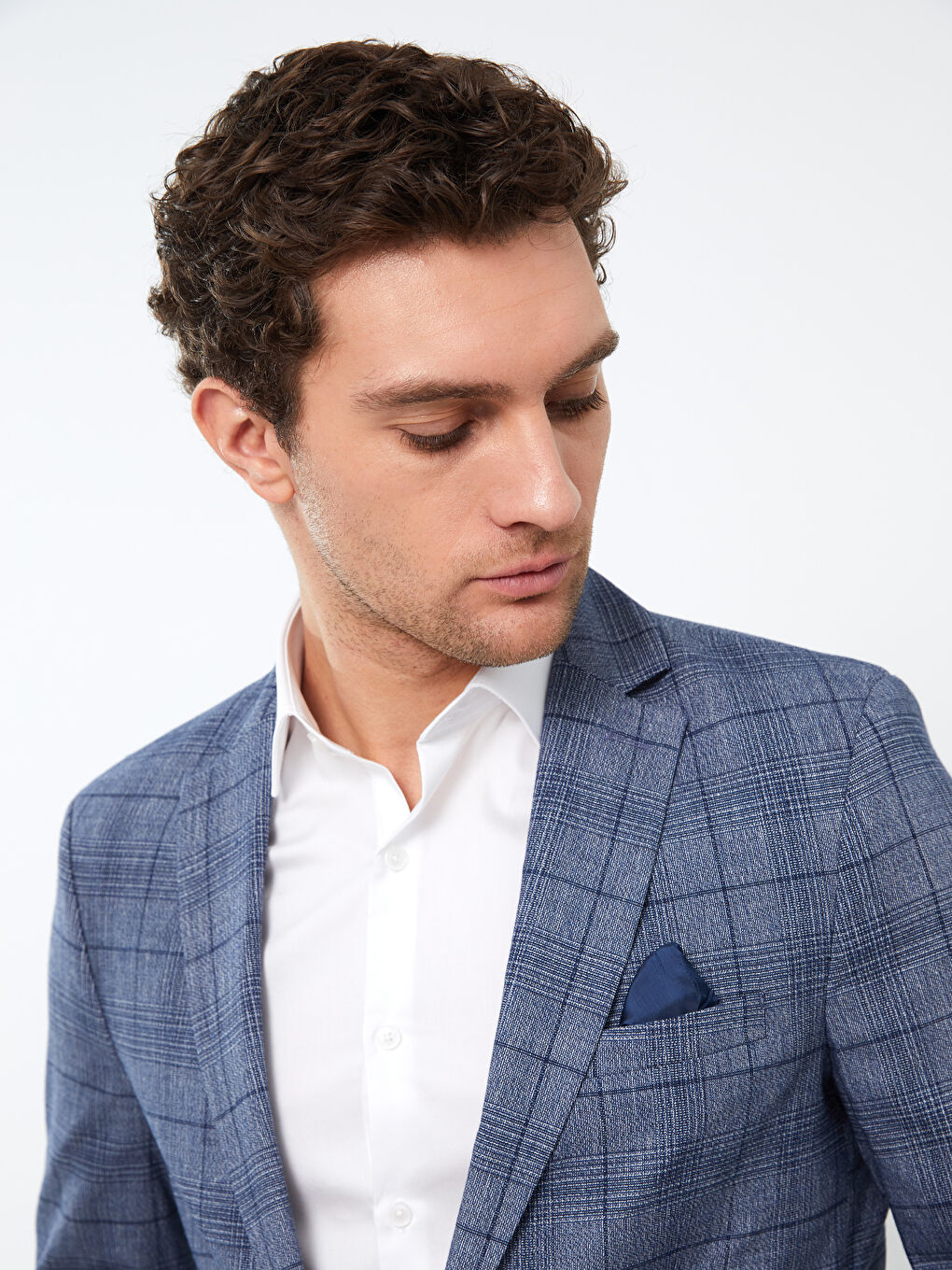 Lacivert Standart Kalıp Erkek Blazer Ceket-1