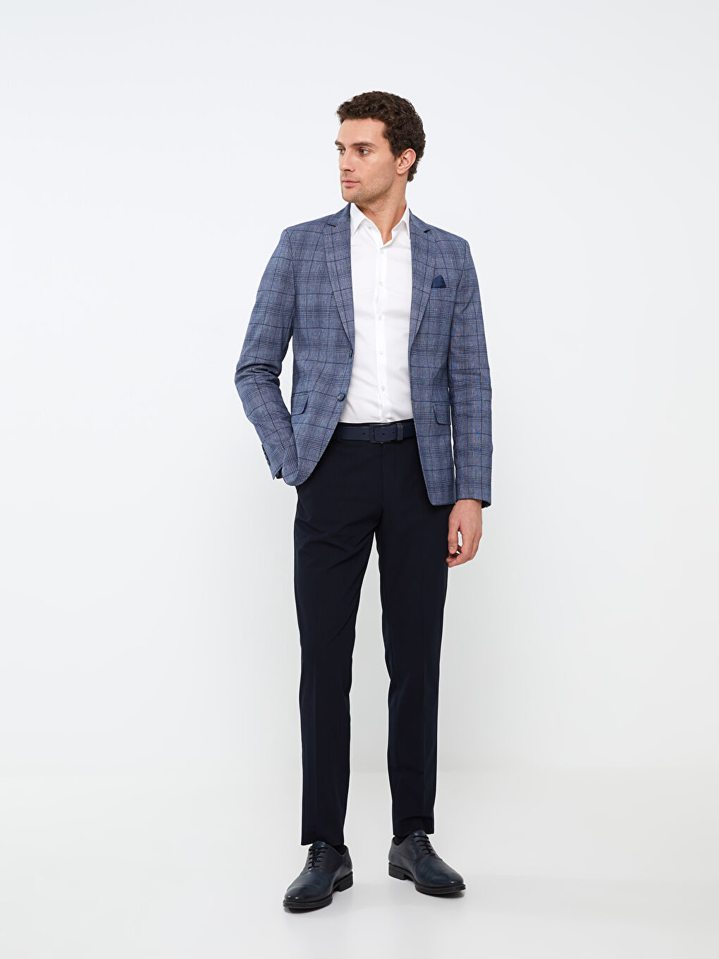 Lacivert Standart Kalıp Erkek Blazer Ceket-2