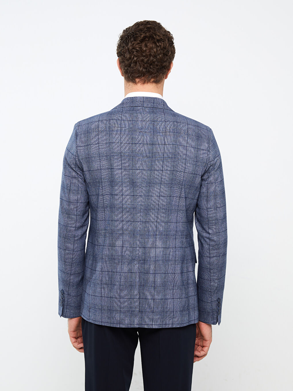 Lacivert Standart Kalıp Erkek Blazer Ceket-4