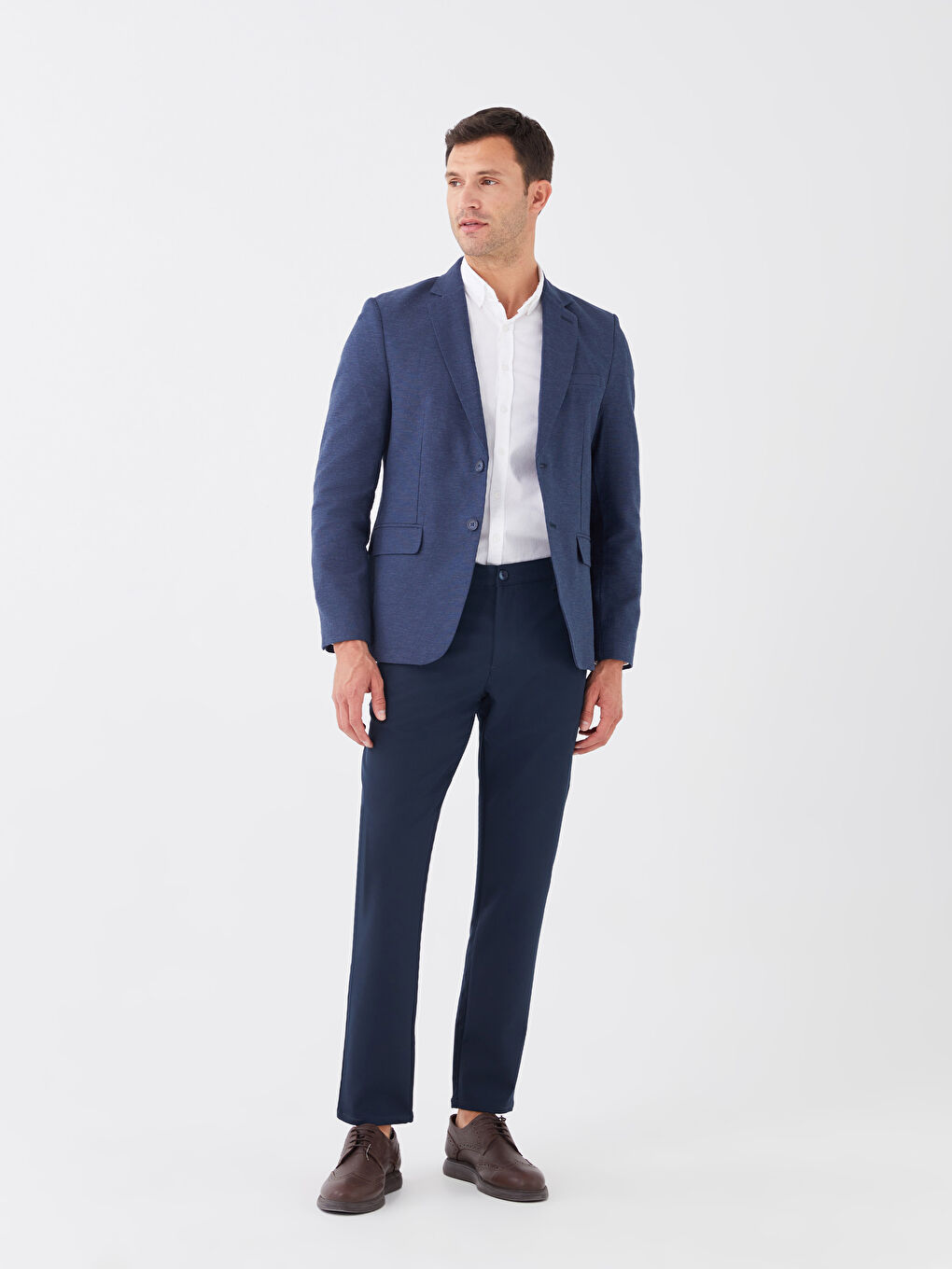 LCWAIKIKI Classic Slim Fit Linen Blend Men's Blazer Jacket -S3CB46Z8-KN7