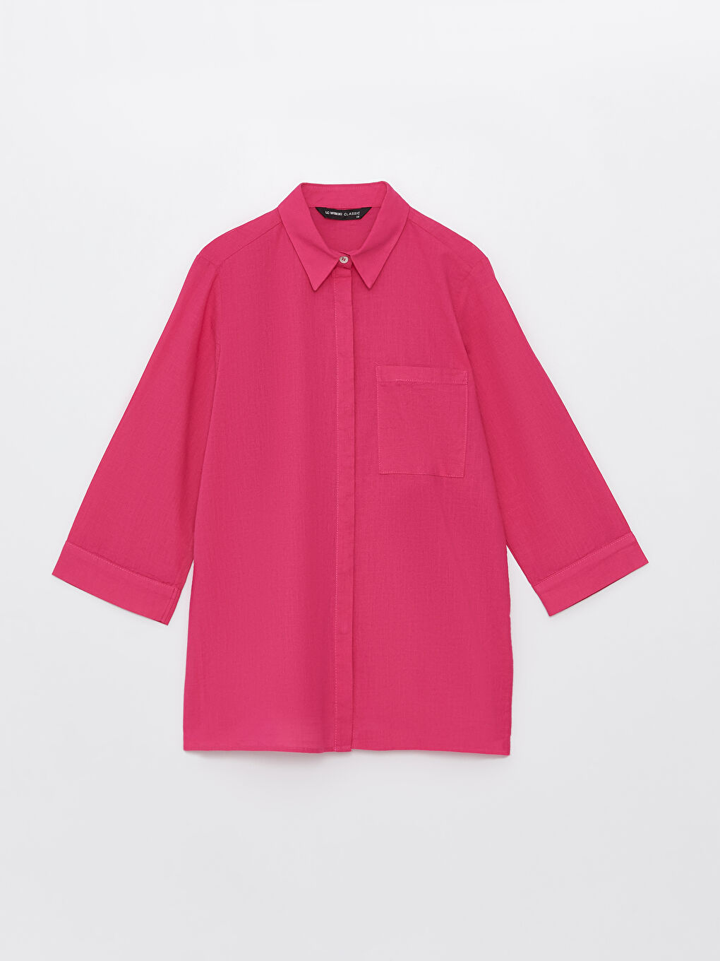 Plain Women's Shirt with Pocket Detail-5