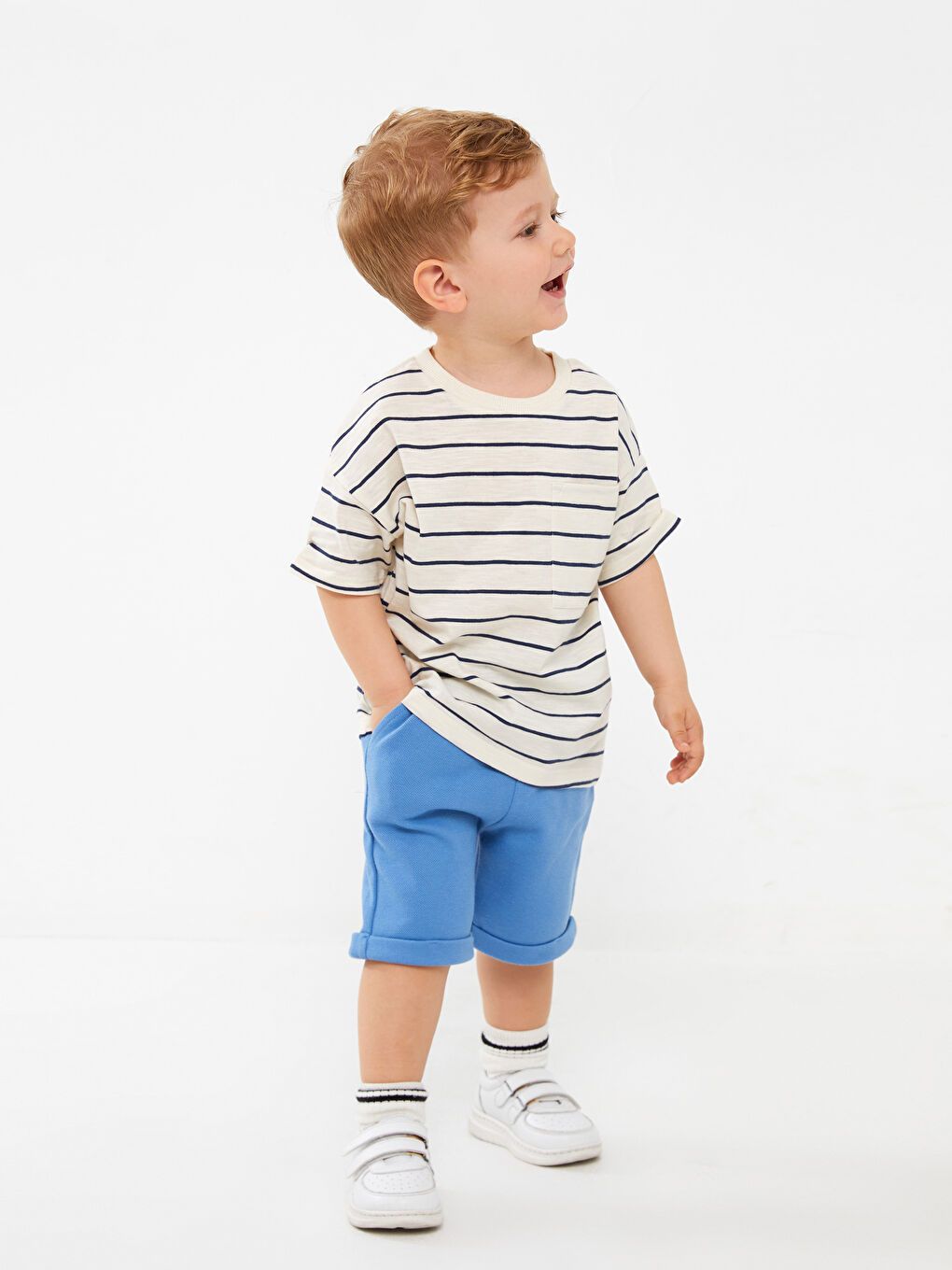 Pantaloni scurți pentru Bebeluși Băieți cu Talie Elastică-1