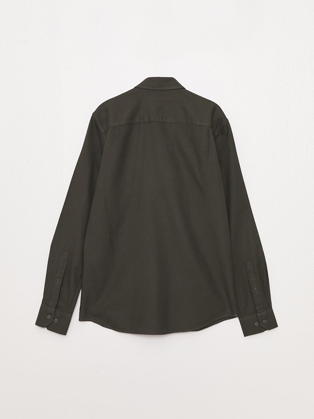 Regular Fit Long Sleeve Gabardine Shirt-6