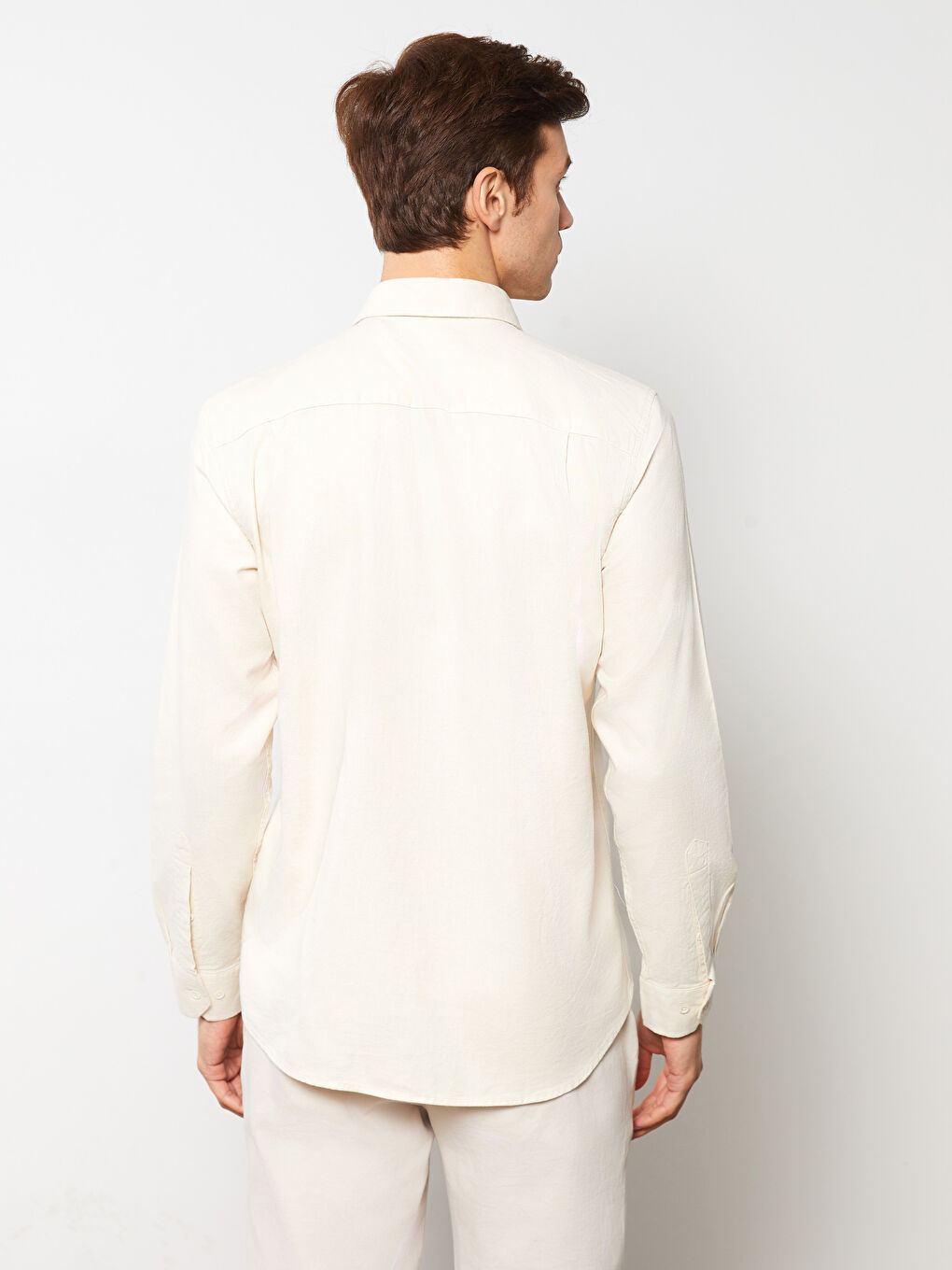 Cămașă Gabardine Regular Fit cu Mânecă Lungă -4