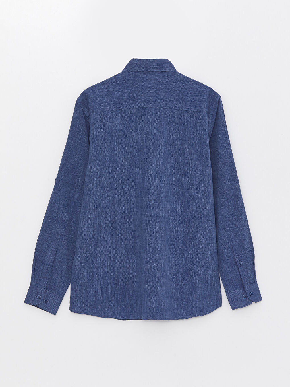 Lacivert Regular Fit Uzun Kollu Poplin Erkek Gömlek-6