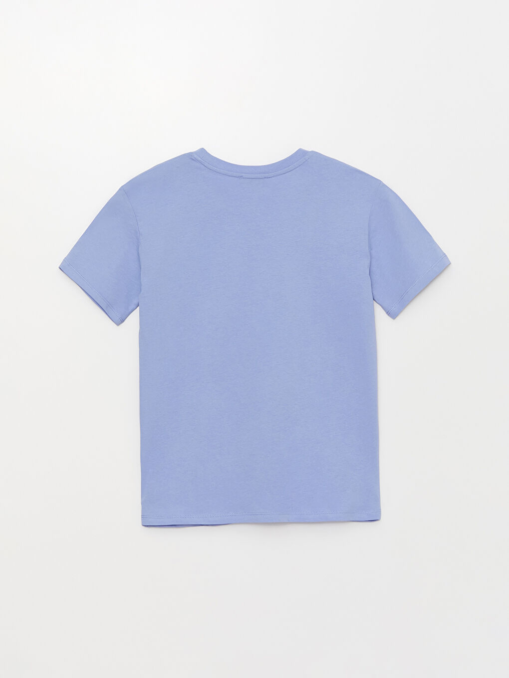 Lila Kadın Bisiklet Yaka Baskılı Kısa Kollu Tişört-6