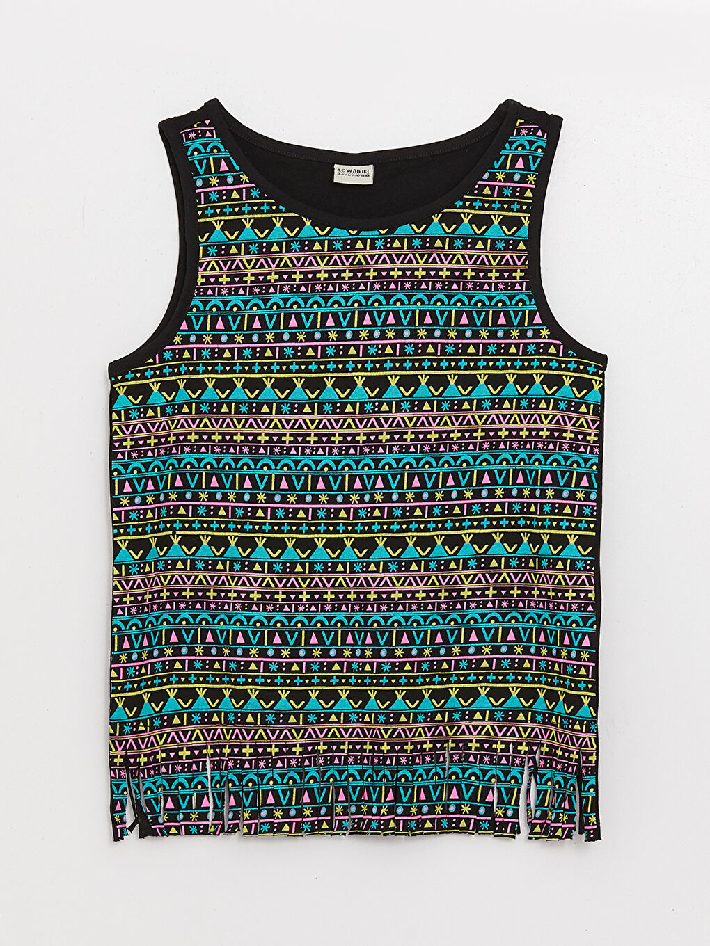 Crew Neck Printed Girls' Tank Top -S3CB98Z4-CVL