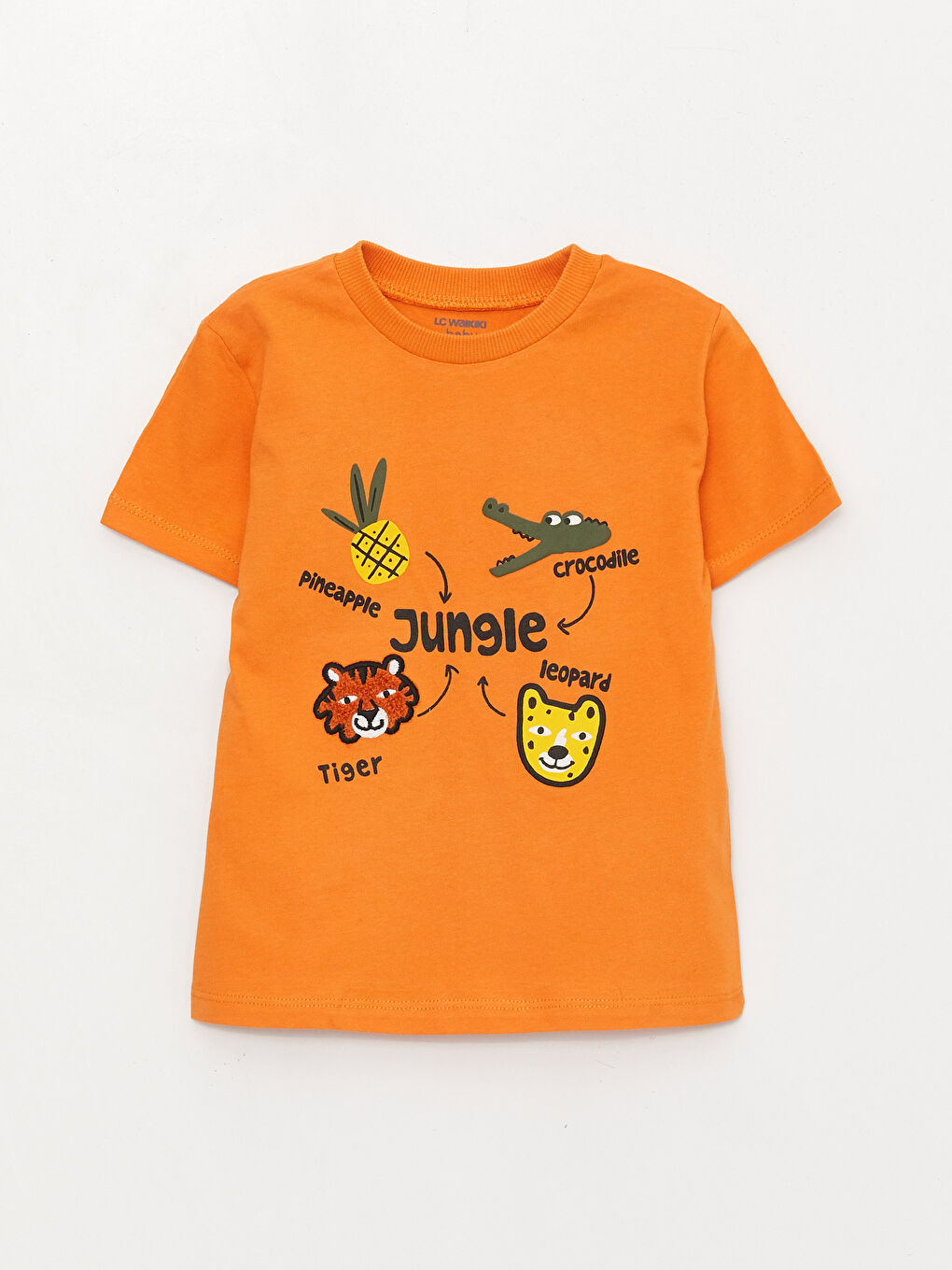 LC Waikiki Crew Neck Short Sleeve Printed Baby Boys' T-Shirt -S3CC13Z1-GCH