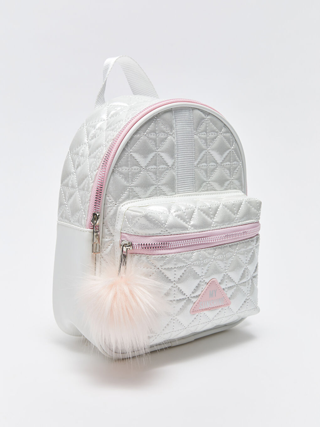 Beyaz Kapitoneli Kız Çocuk Sırt Çantası-1