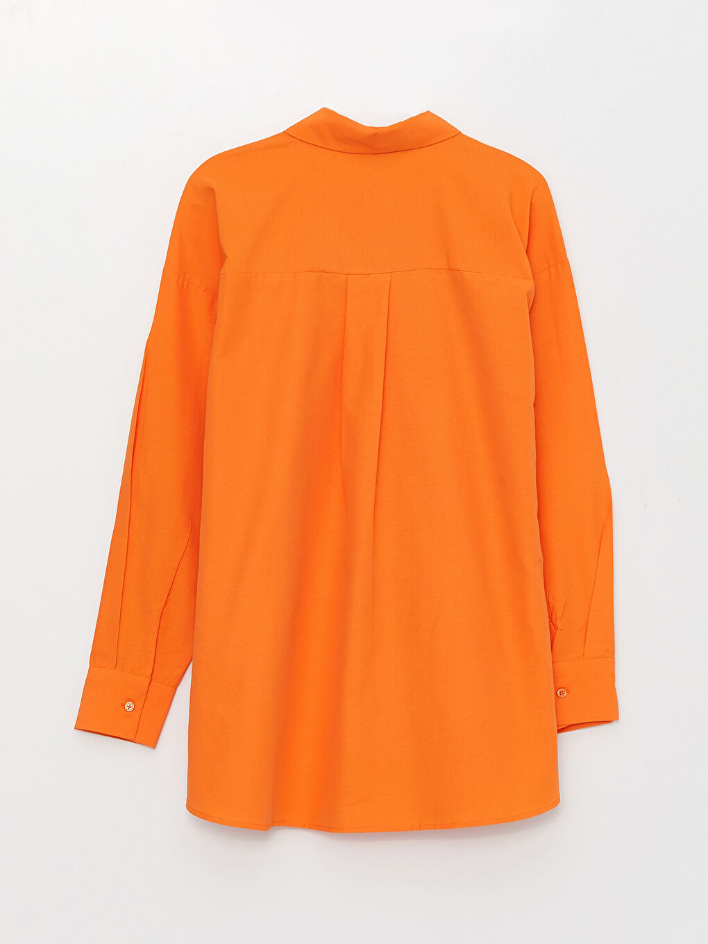 Tunique Chemise Popeline Uni à Manches Longues pour Femmes-6