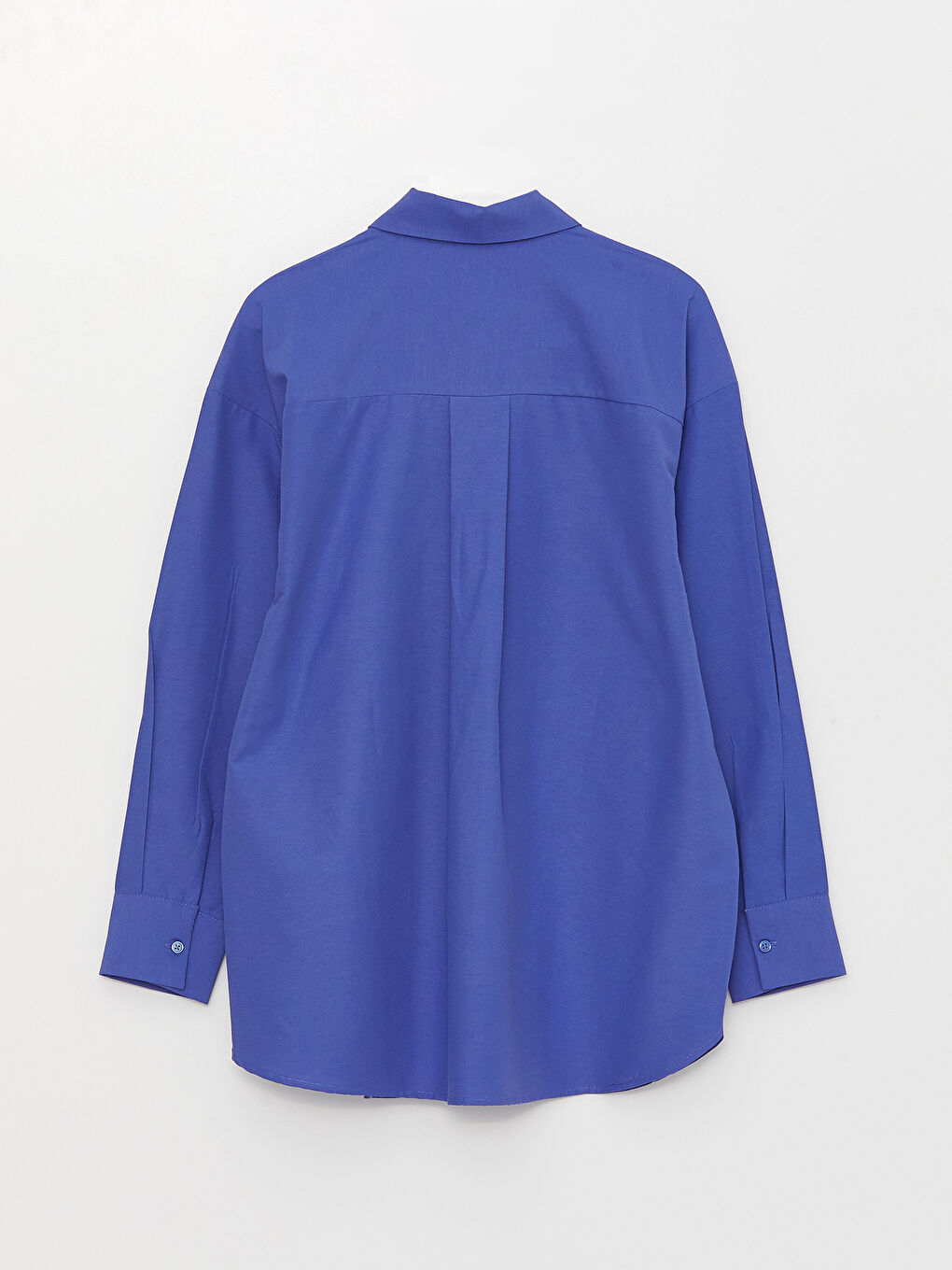 Tunique Chemise Popeline Uni à Manches Longues pour Femmes-6