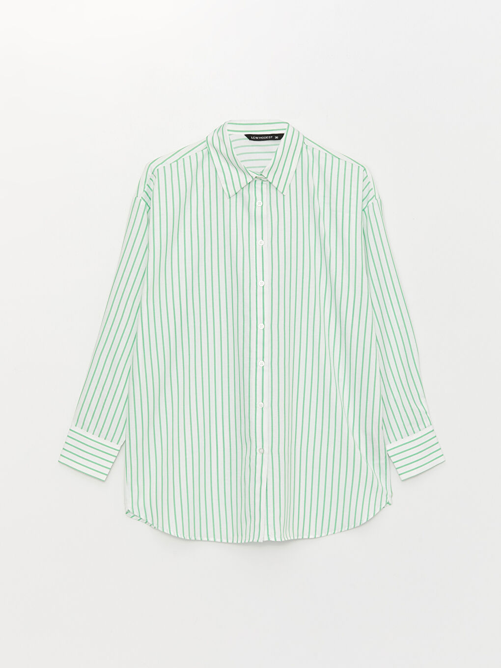 Gestreiftes Langarm-Oversize-Hemd für Damen-5