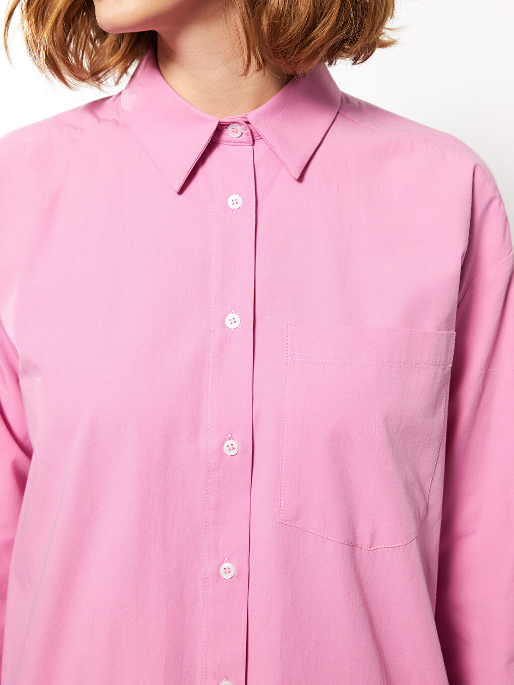 Plain Long Sleeve Oversize Women's Shirt Tunic-3