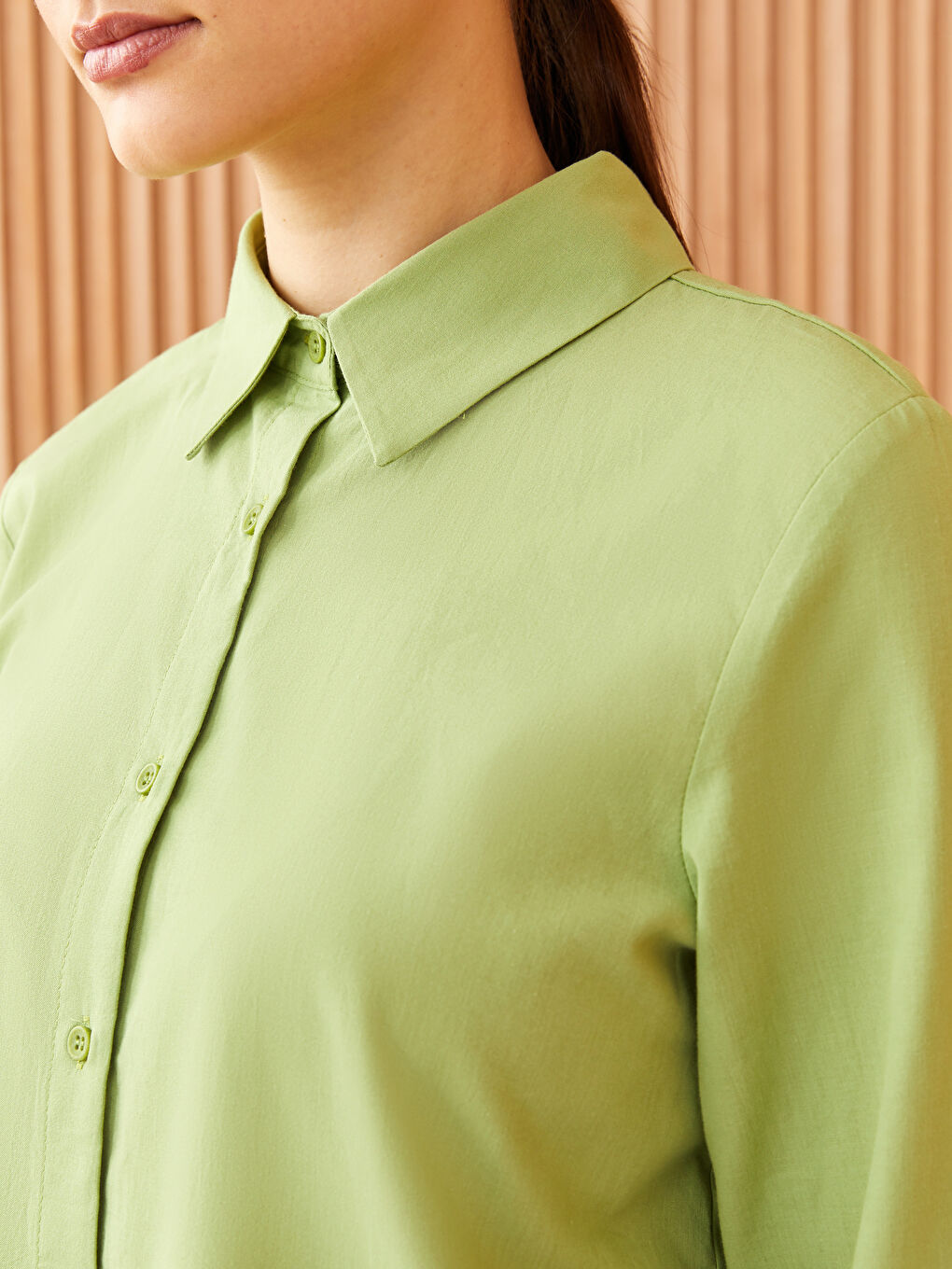 Plain Long Sleeve Women's Shirt Tunic-3