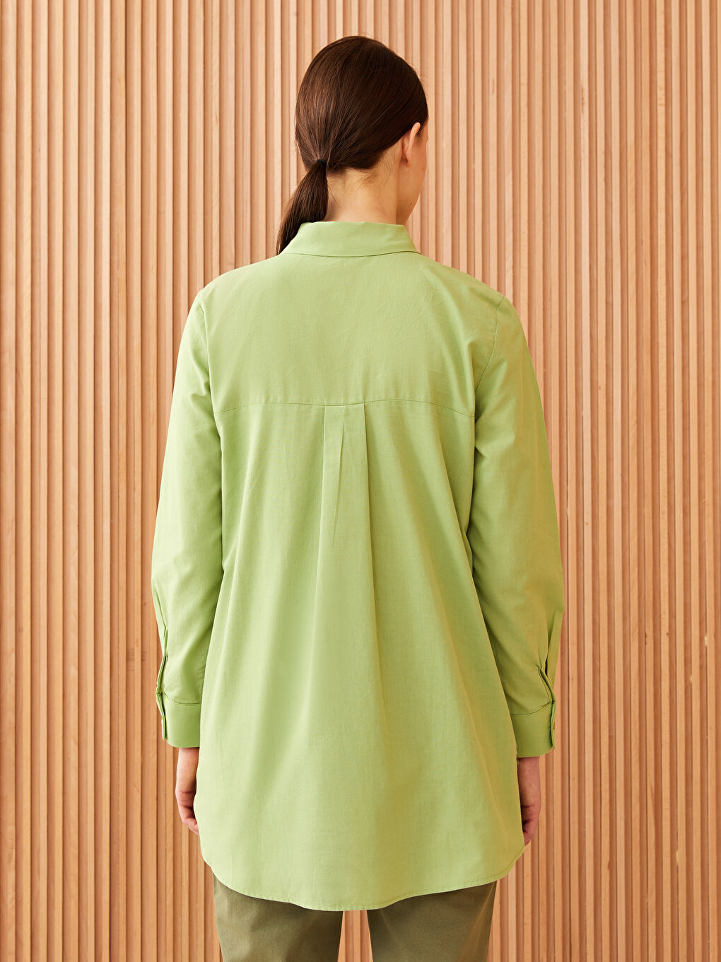Plain Long Sleeve Women's Shirt Tunic-4