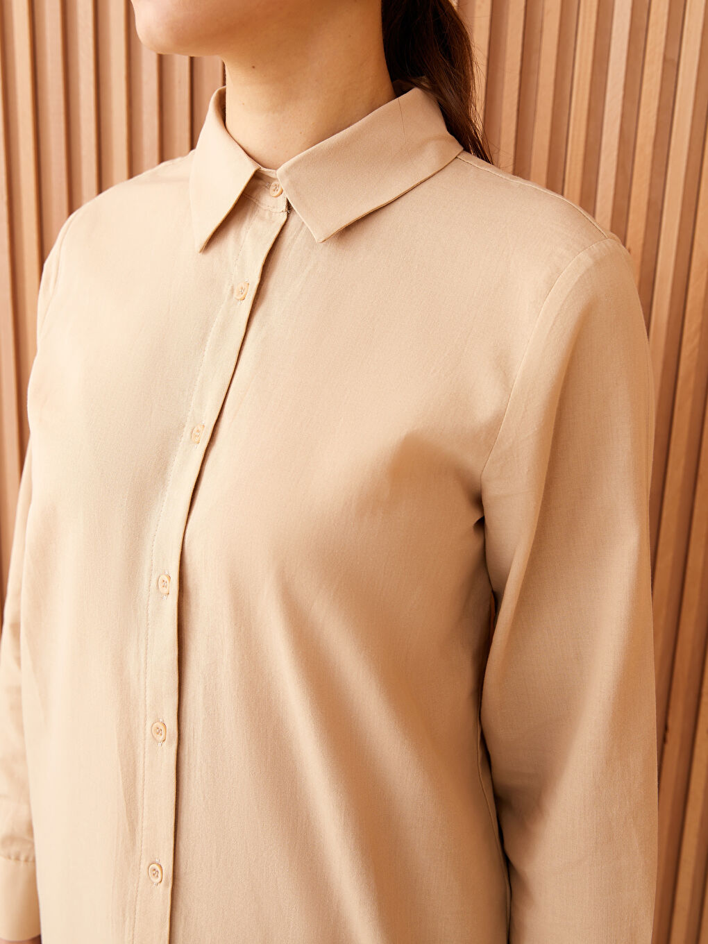 Plain Long Sleeve Women's Shirt Tunic-3