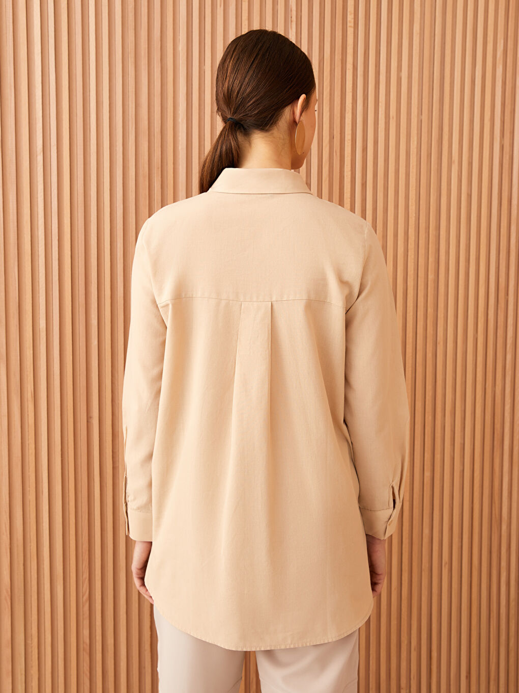 Plain Long Sleeve Women's Shirt Tunic-4