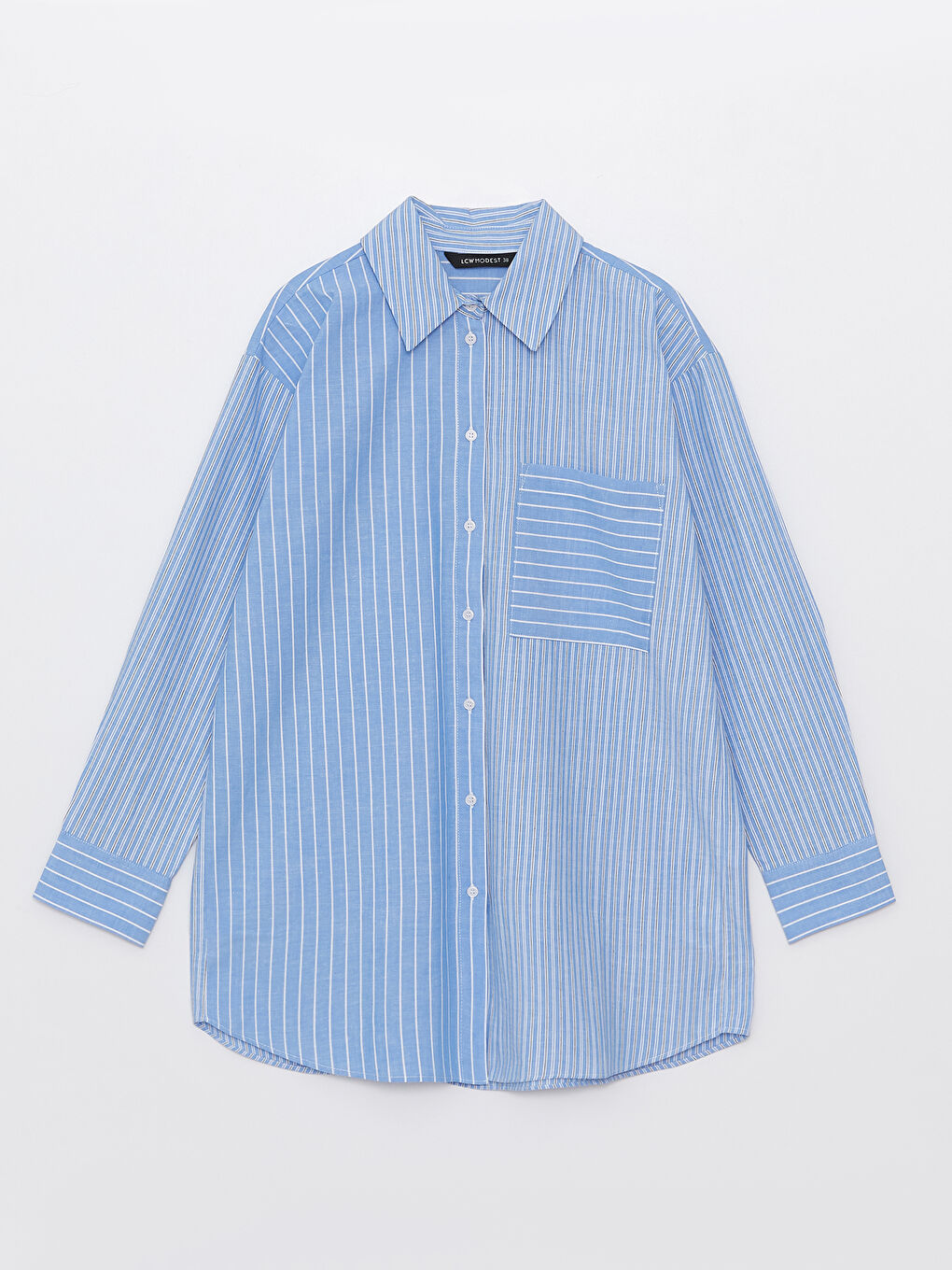 Tunică Cămașă Supradimensionată Vărgată pentru Femei-5