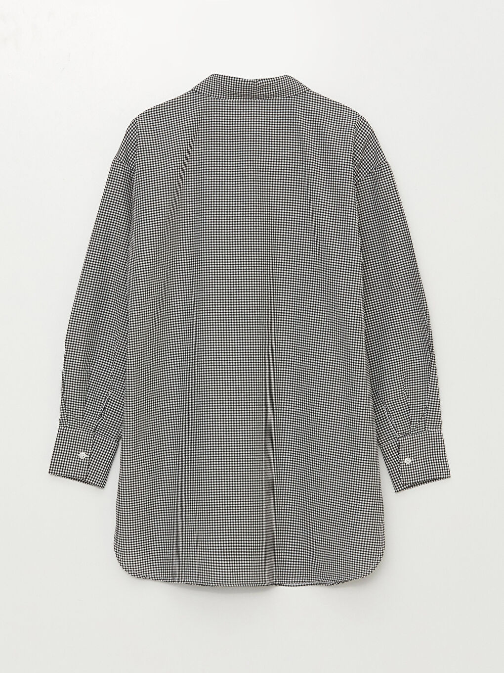 Siyah Ekose Uzun Kollu Kadın Gömlek Tunik-6