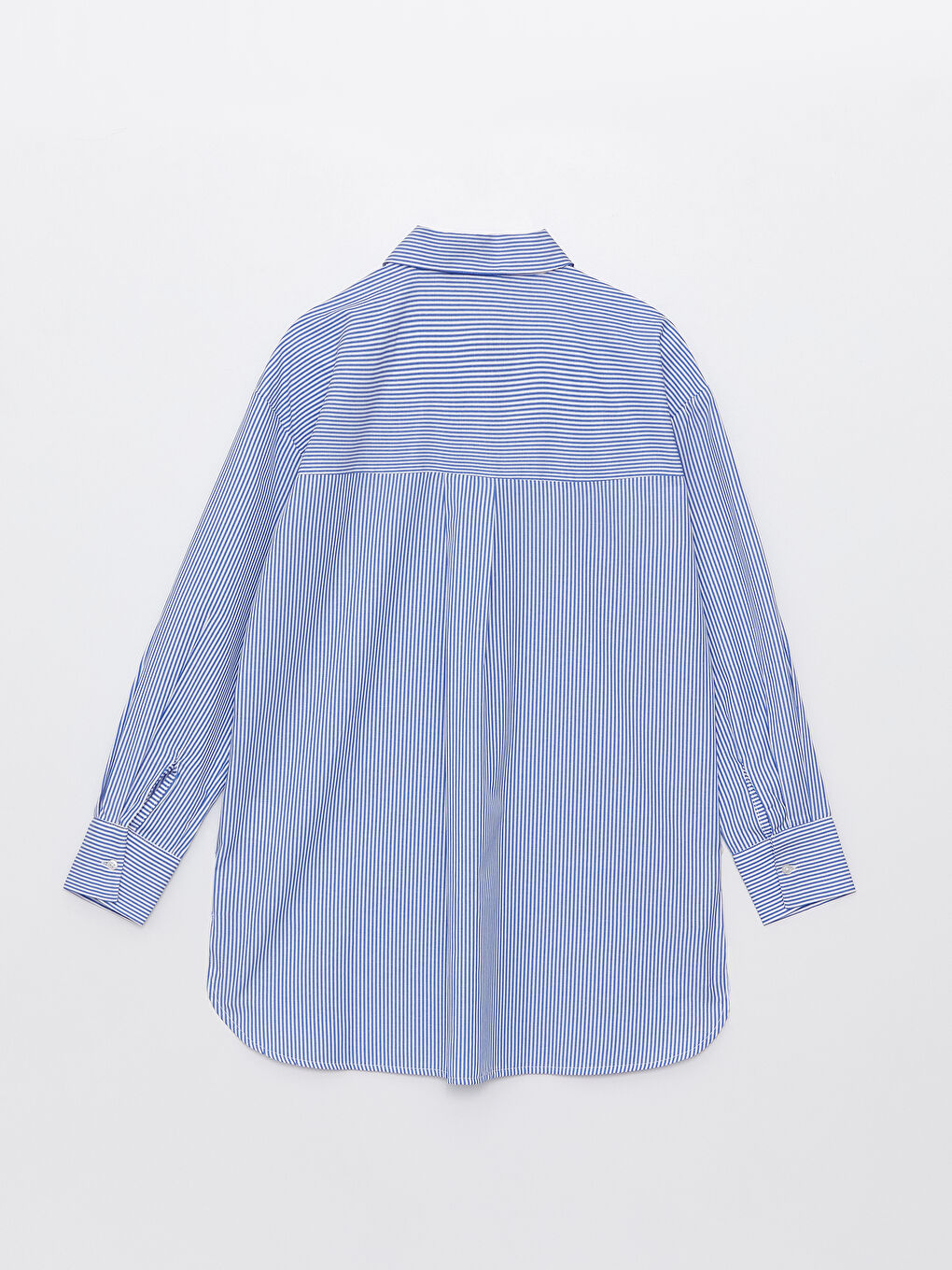 Striped Long Sleeve Poplin Women's Shirt Tunic-6