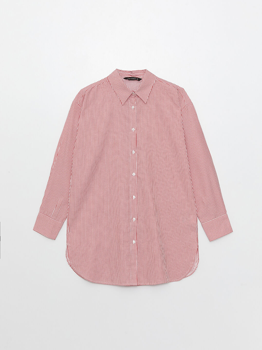 قميص تونيك مخطط كم طويل بوبلين للسيدات-5