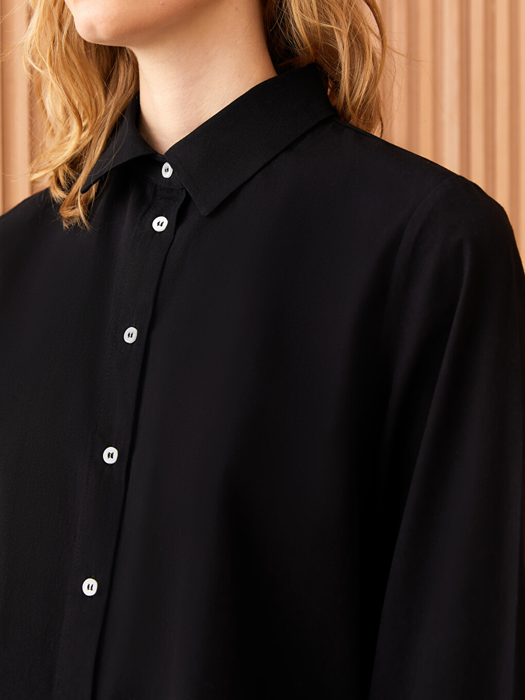 Plain Long Sleeve Women's Shirt Tunic-3