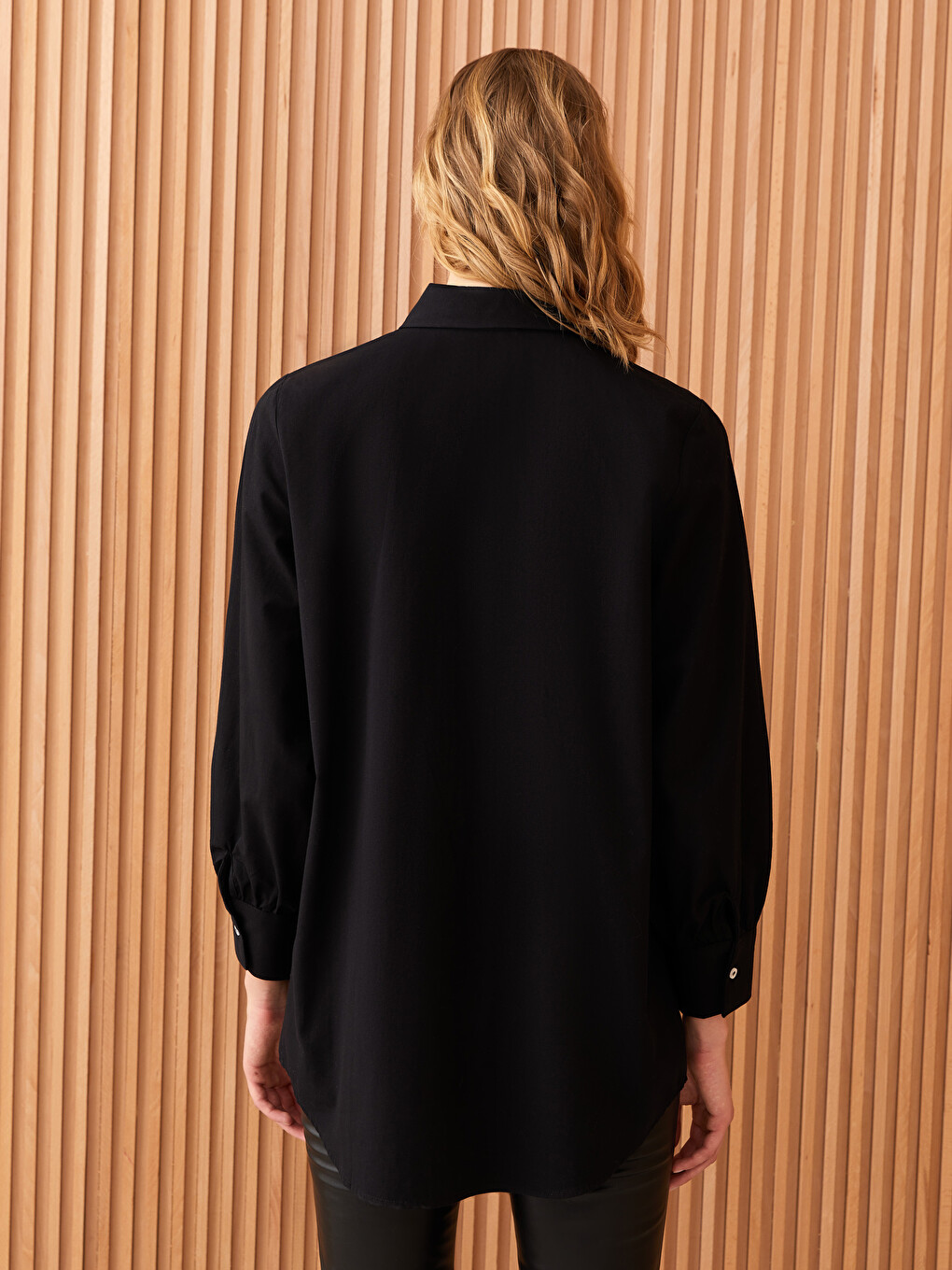 Plain Long Sleeve Women's Shirt Tunic-4