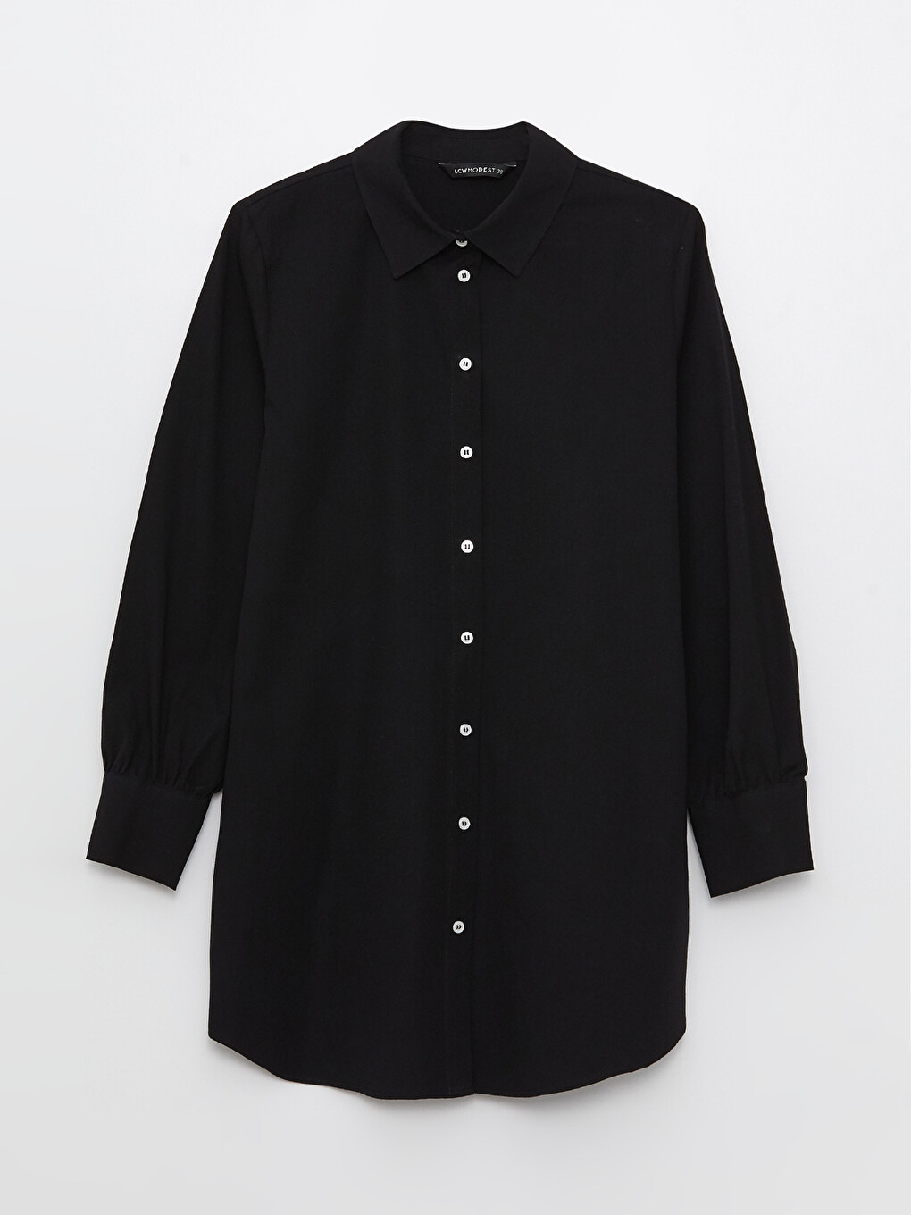 Plain Long Sleeve Women's Shirt Tunic-5