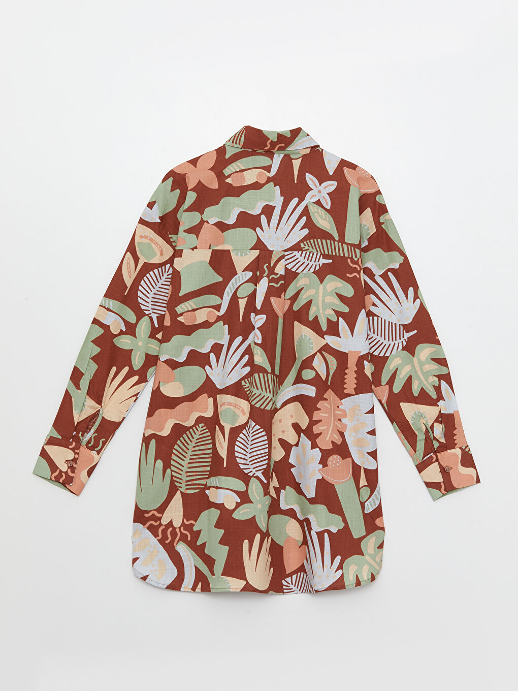 Узорчатая рубашка-туника из поплина для женщин-6