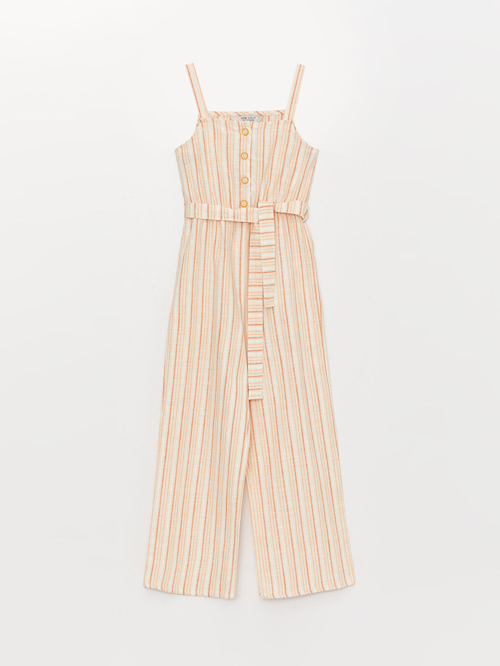 Square Neck Striped Strap Girls' Jumpsuit -S3CC68Z4-LE8