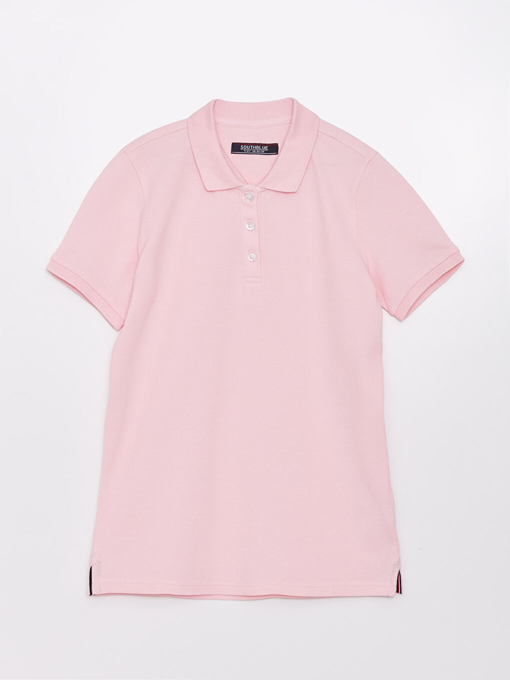 SOUTHBLUE Açık Pembe Polo Yaka Basic Kısa Kollu Kız Çocuk Tişört