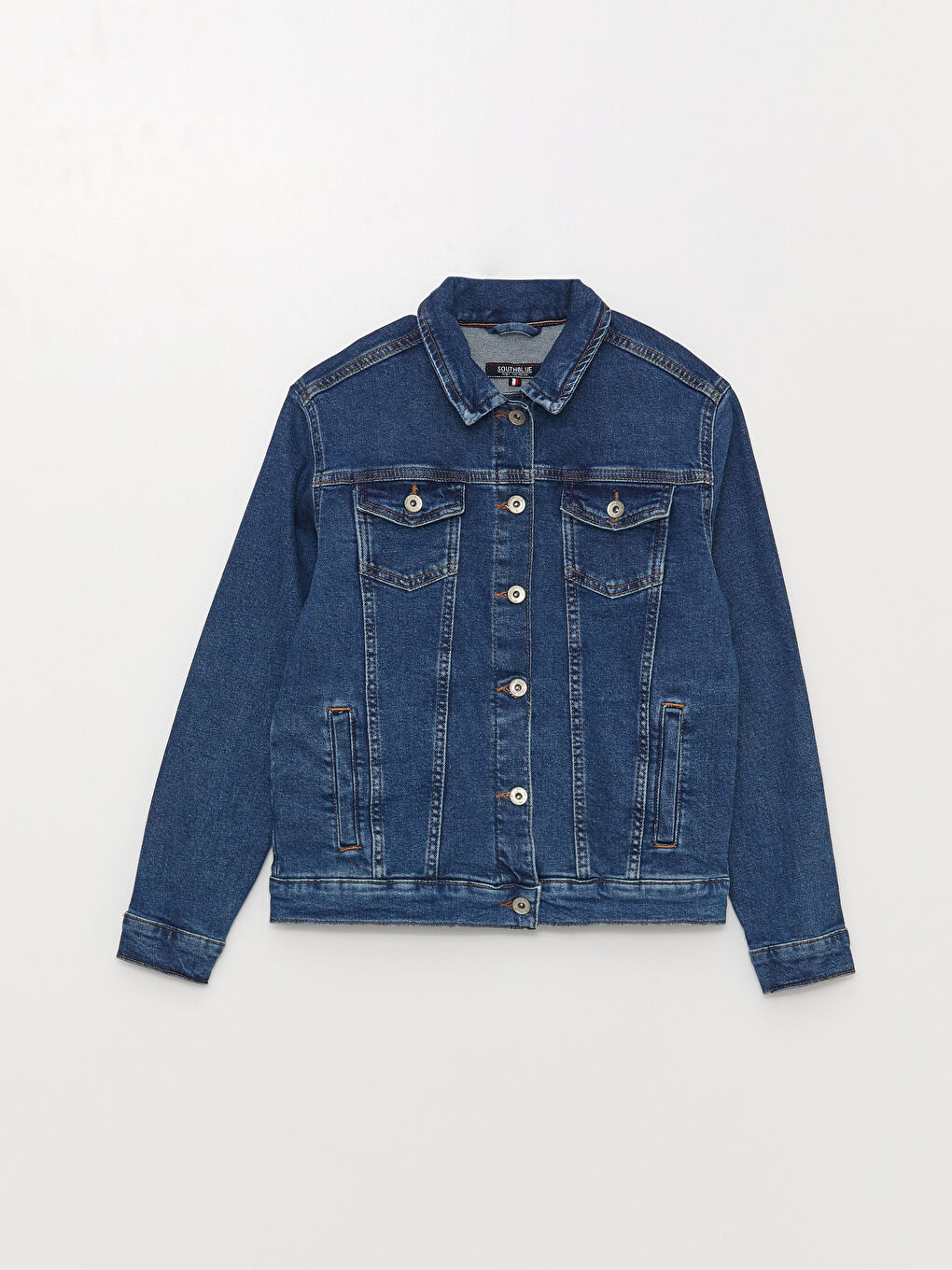 Veste en Jean à Col de Chemise pour Filles-1