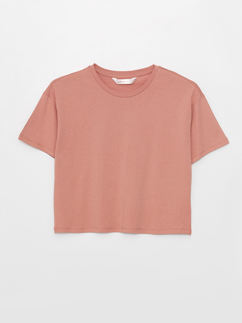 Pembe Bisiklet Yaka Düz Kısa Kollu Kadın Şortlu Pijama Takımı-6