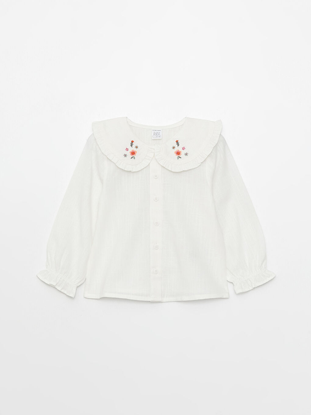 Bebe Collar Long Sleeve Embroidered Baby Girl Shirt and Salopet 2-Pack Set-1
